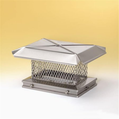 PERFECTPILLOWS Homesaver 8 Inch x 8 Inch Homesaver Stainless Steel Chimney Cap 5/8 Inch 18-ga Mesh 24-ga Lid PE2547718